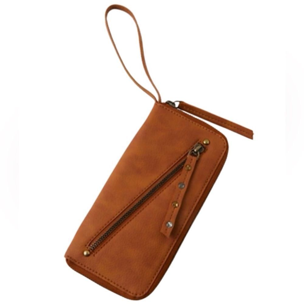 NWT Free People Vegan Distressed Zip Around Wallet